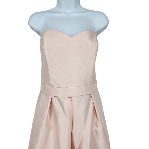 Alfred Sung Blush Strapless Satin Twill Gown W/Pockets - Style D755 Size 14 - Picture 3 of 11